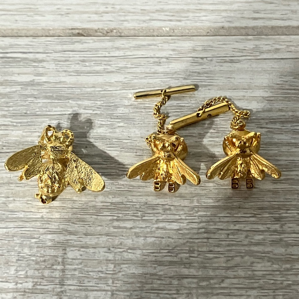 Vintage BB Bee Brooch and Tie/Scarf Tacks